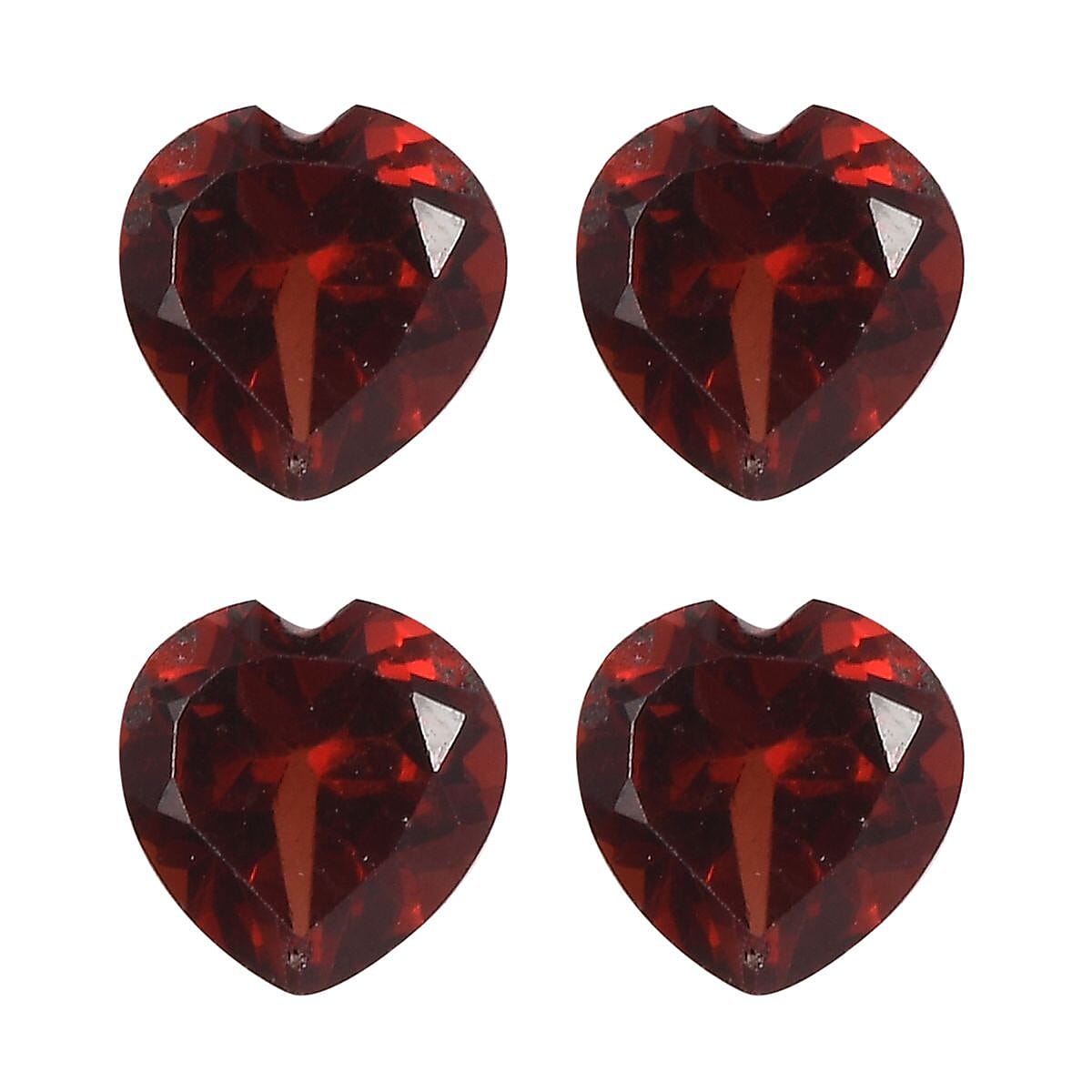 Set of 4 AA Red Garnet Loose Gemstones in Heart Shape (5mm) 2.32 ct. 8025532 0
