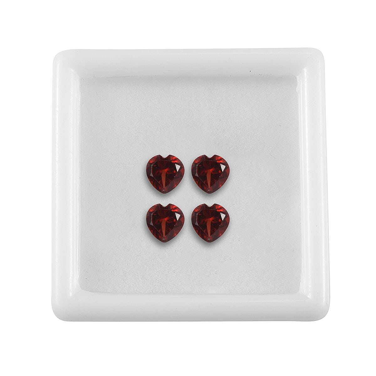 Set of 4 AA Red Garnet Loose Gemstones in Heart Shape (5mm) 2.32 ct. 8025532 3