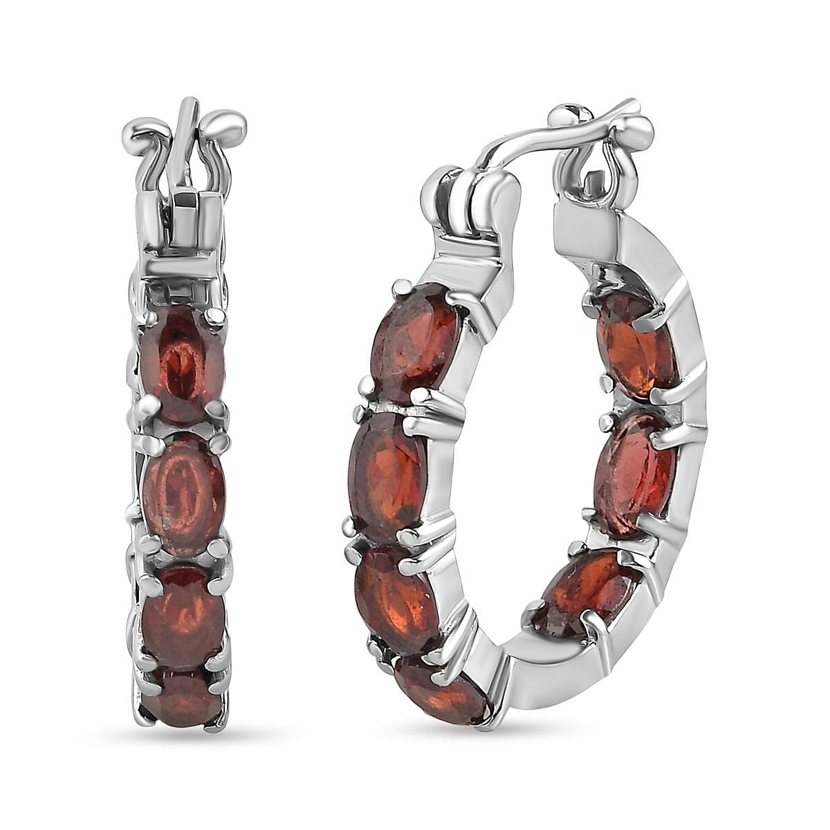 Red Garnet J Hoop Half Hoop Earrings 7.826  Ct. 7643071 0