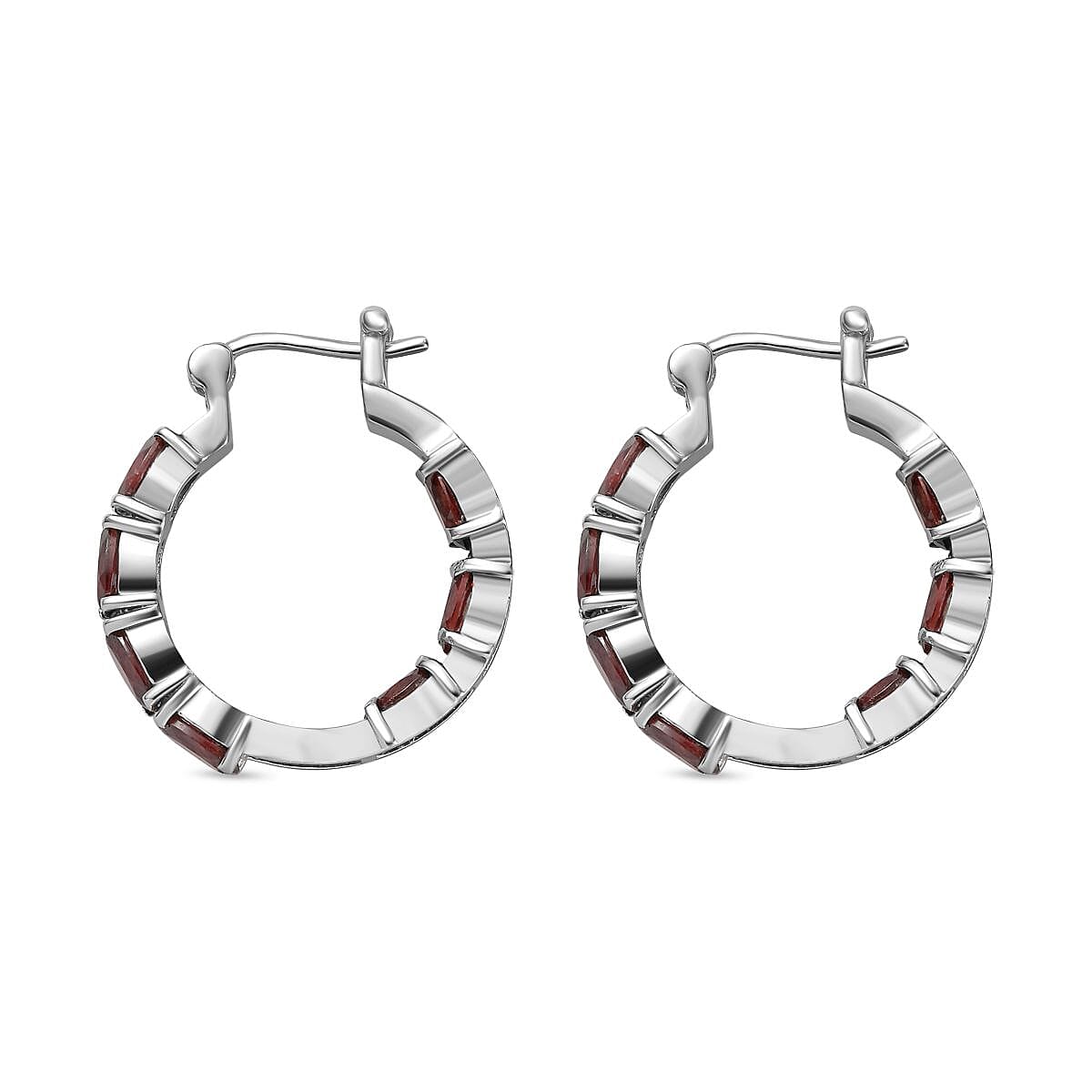 Red Garnet J Hoop Half Hoop Earrings 7.826  Ct. 7643071 4