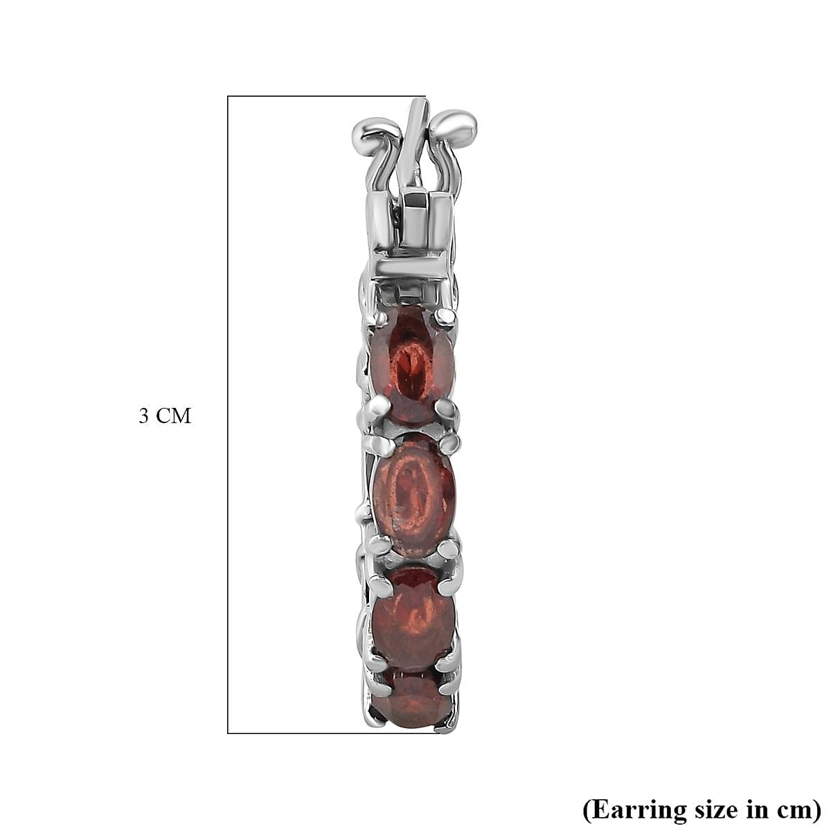 Red Garnet J Hoop Half Hoop Earrings 7.826  Ct. 7643071 5