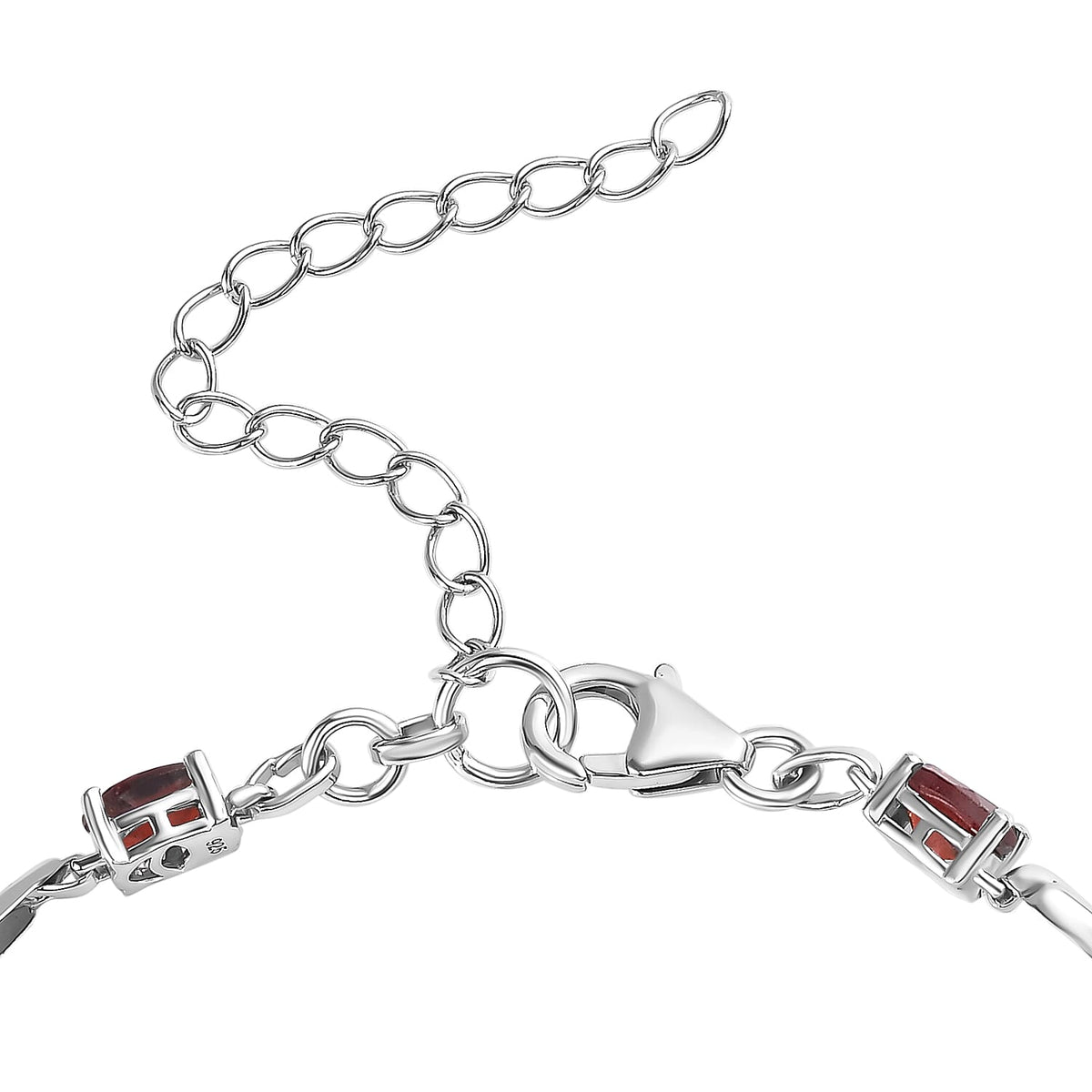 Red Garnet Bracelet (6.5-2 inch Ext.) in Platinum Overlay Sterling Silver 4.75 Ct. 7735681 4