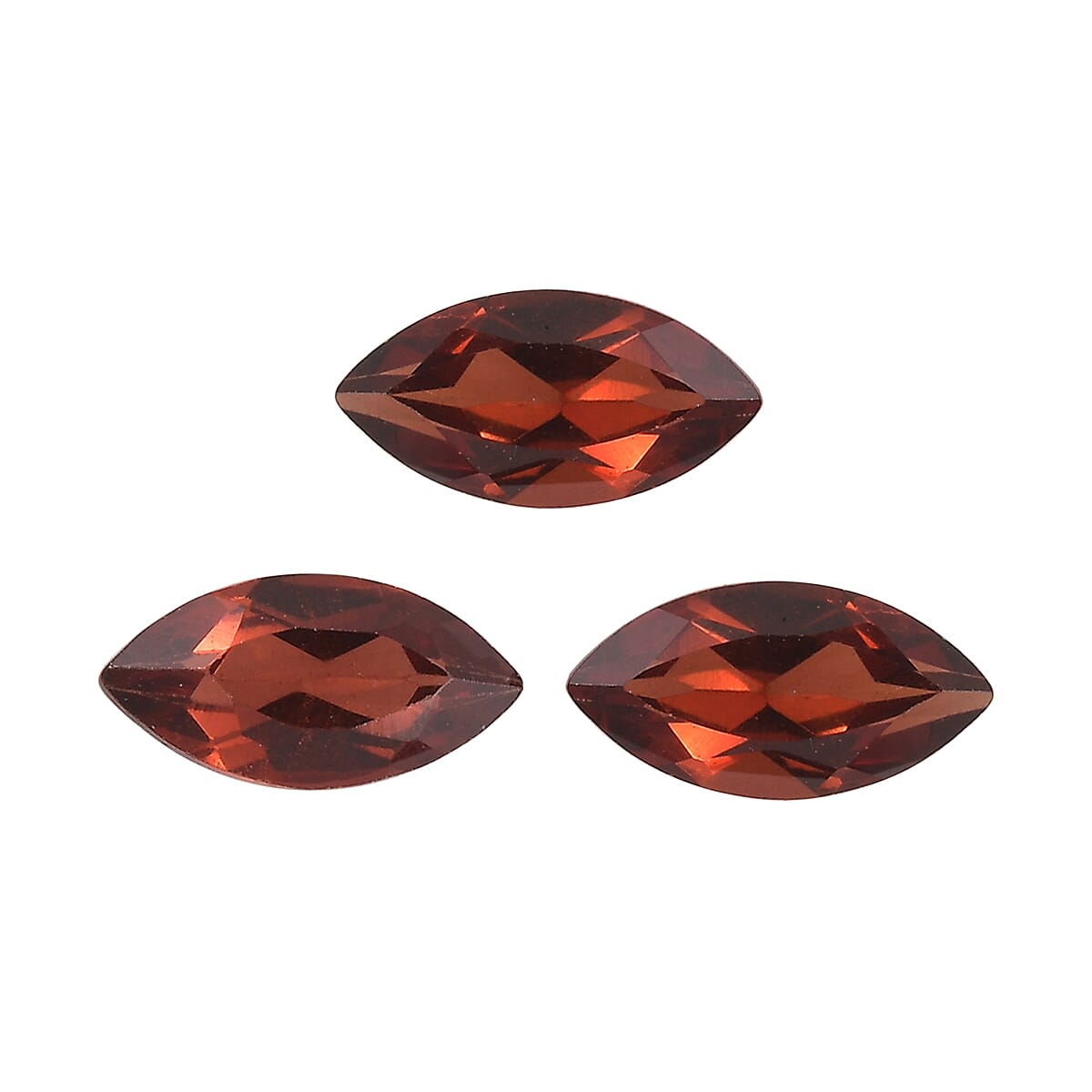 Set of 3 Red Garnet Loose Gemstones in Marquee Shape 0.84 Ct. (6x3 mm) 8068561 0