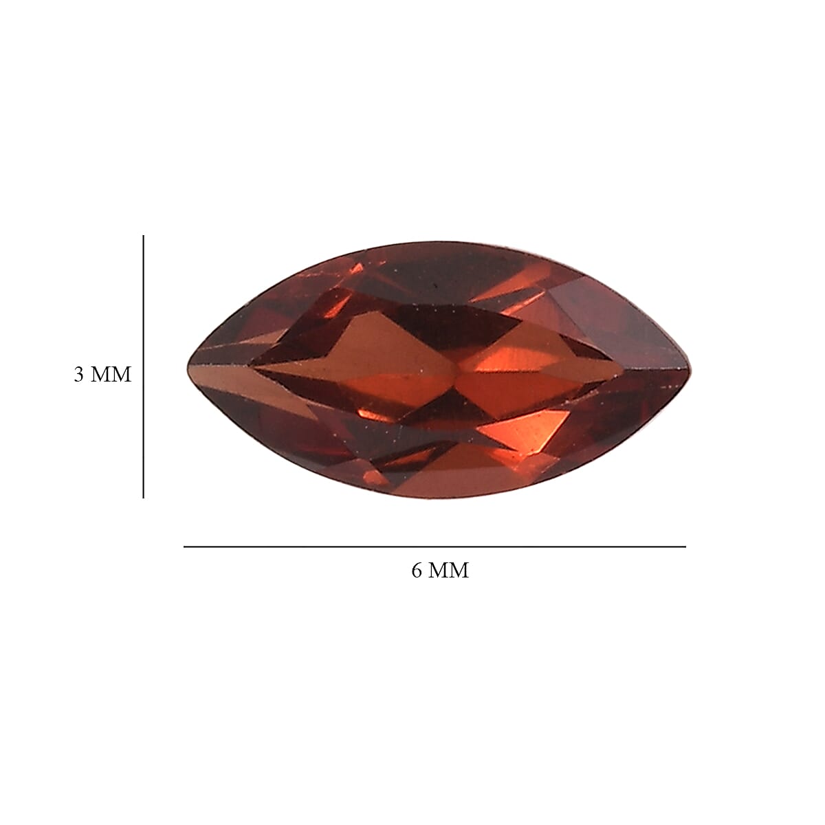 Set of 3 Red Garnet Loose Gemstones in Marquee Shape 0.84 Ct. (6x3 mm) 8068561 4
