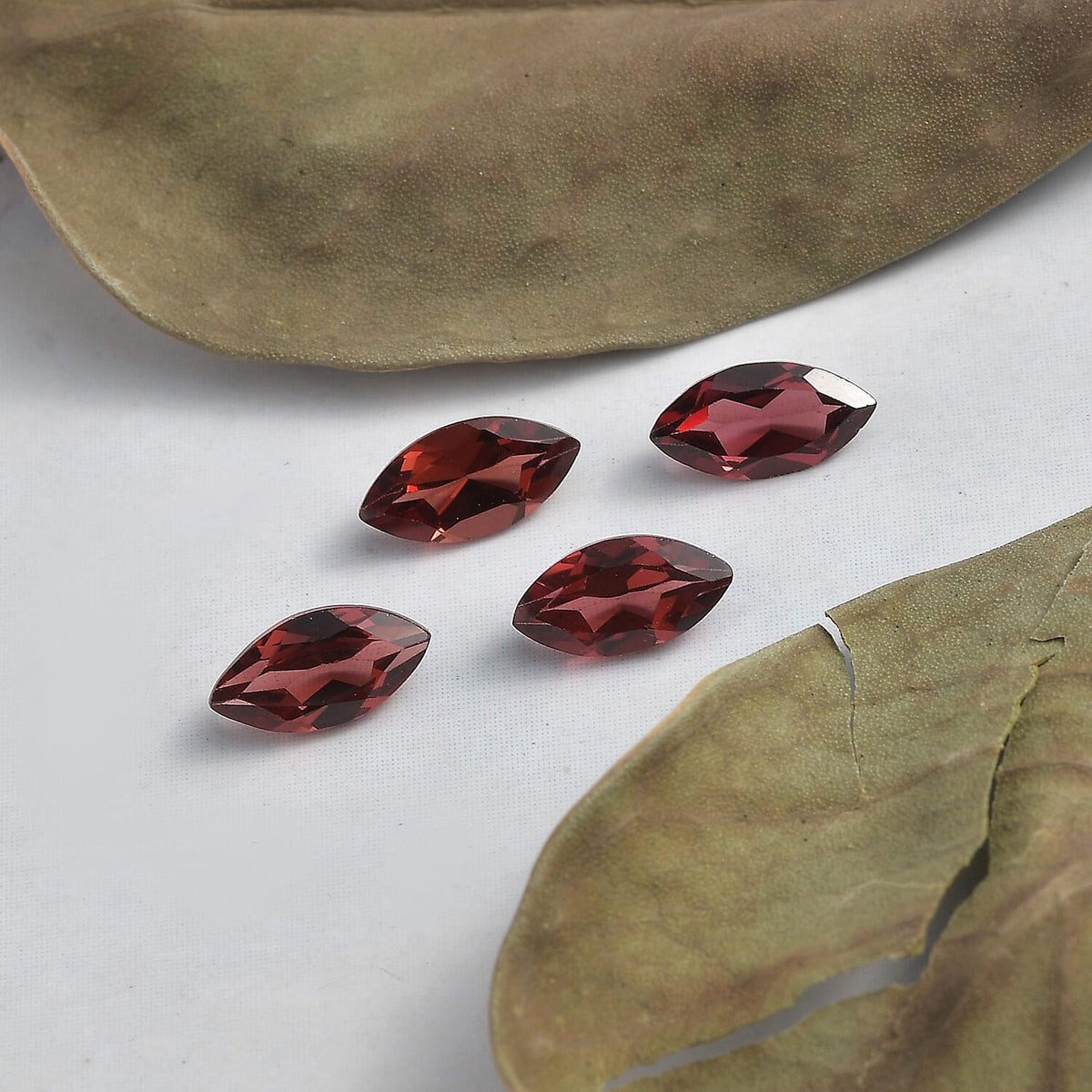 Set of 4 Red Garnet Loose Gemstones in Marquise Shape (8x4mm) 7827446 2