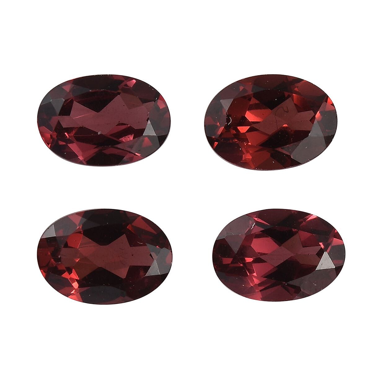 Set of 4 Red Garnet Loose Gemstones in Oval Cut (7x5mm) 7751319 0