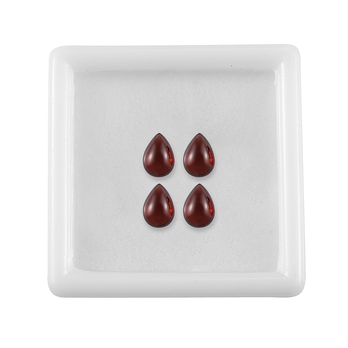 Set of 4 Red Garnet Loose Gemstones in Pear Shape (7x5mm) 7763416 3
