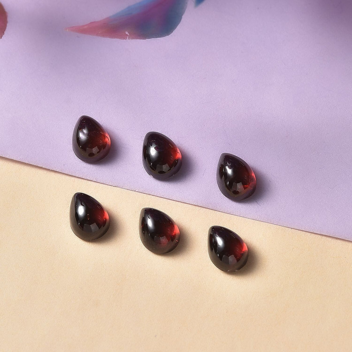 Set of 6 AA Red Garnet Loose Gemstones in Pear Shape (7x5mm) 6.33 ct. 8025562 1