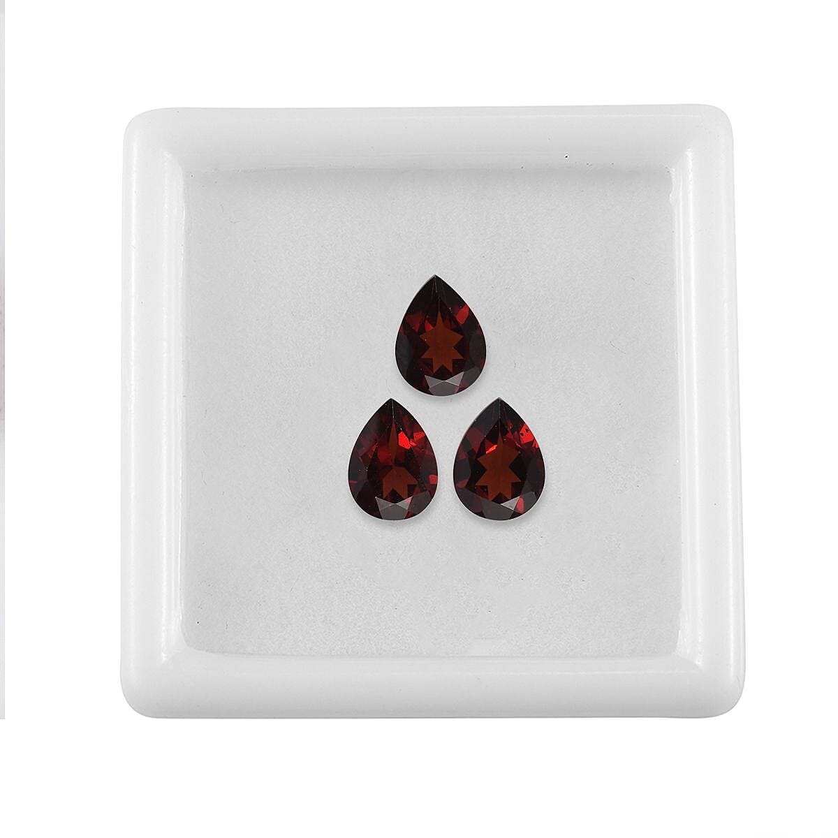 Set of 3 Red Garnet Loose Gemstones in Pear Cut (8x6mm) 7751320 4