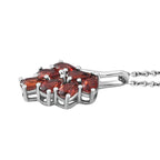 Red Garnet Cluster Platinum Overlay Sterling Silver Pendant with Free Chain (Size 20) in 1.26 Ct.