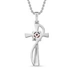 Garnet Pendant in Platinum Overlay Sterling Silver With Chain (Size 20)