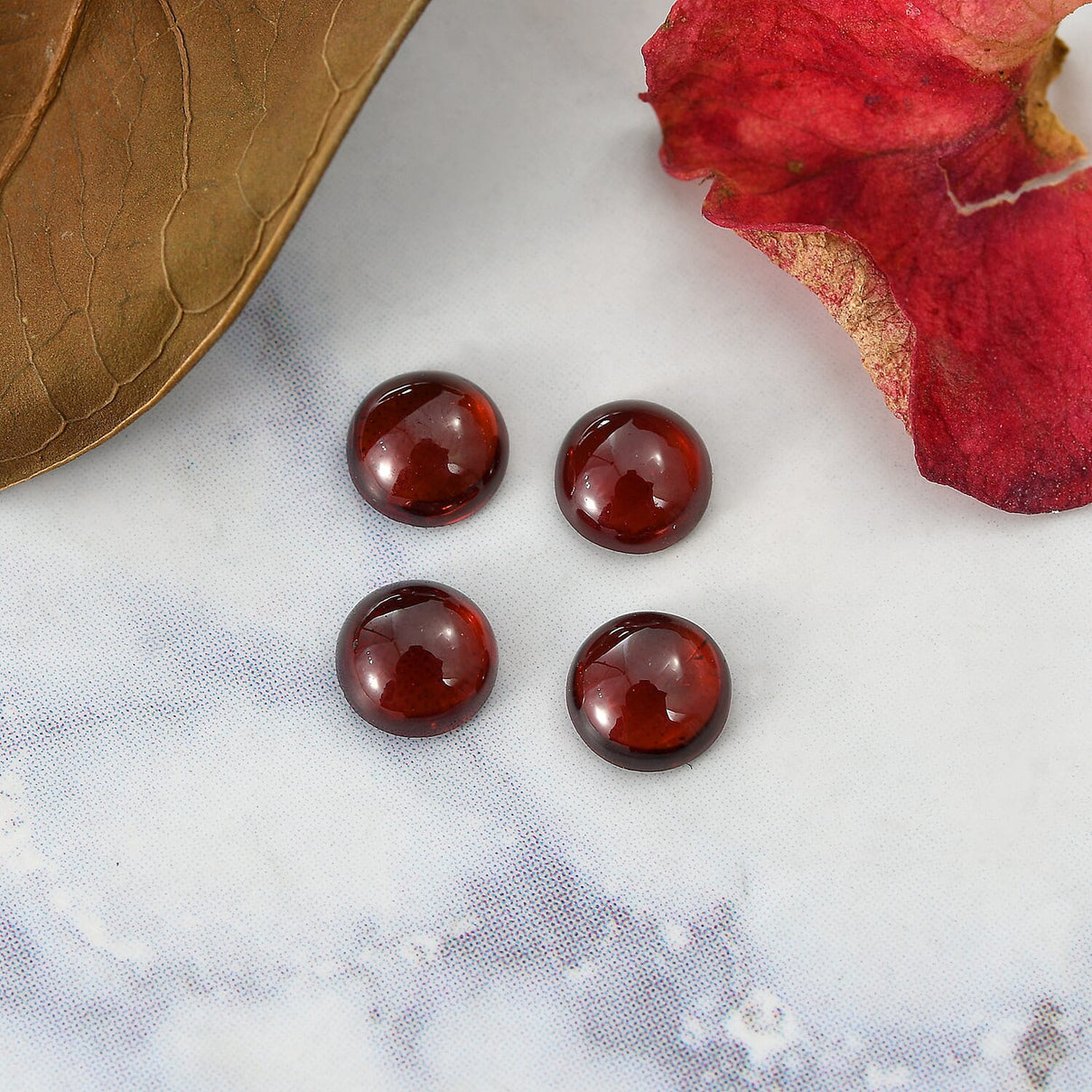 Set of 4 Red Garnet Loose Gemstones in Round Shape (5.0mm) 7763417 1