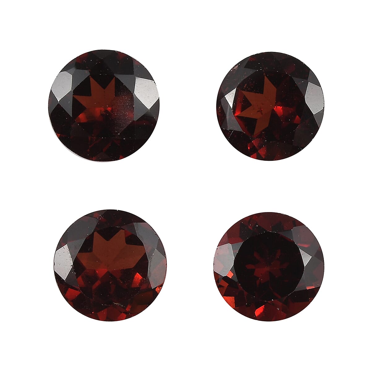 Set of 4 Red Garnet Loose Gemstones in Round Shape (6.0mm) 7763418 0