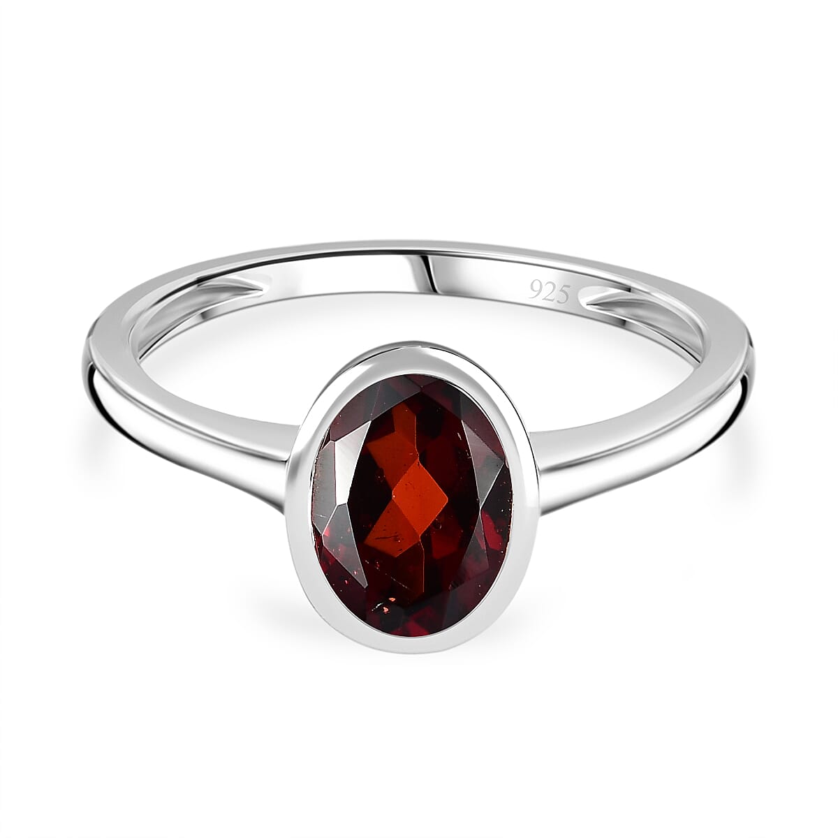 Red Garnet Solitaire Ring in Sterling Silver 1.440 Ct. V32604607 0