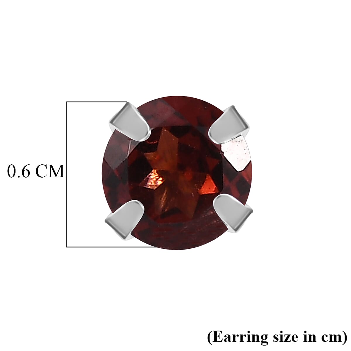 Red Garnet Solitaire Stud Push Back Earring in Platinum Overlay Sterling Silver 1.20 Ct. V32732359 5