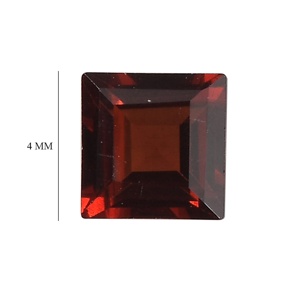 Red Garnet Square 4 mm