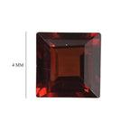 Red Garnet Square 4 mm