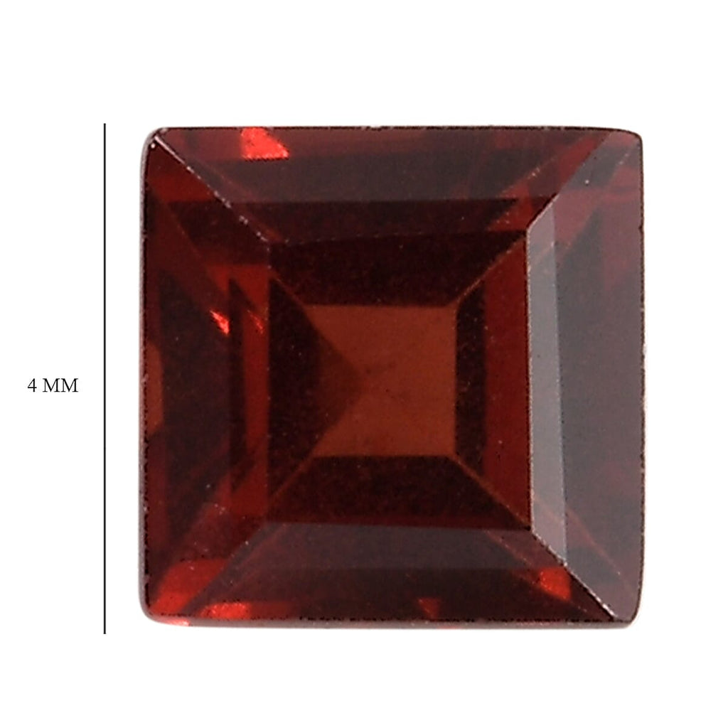 Red Garnet Square Gemstone 1.19 Ct. - 4 mm