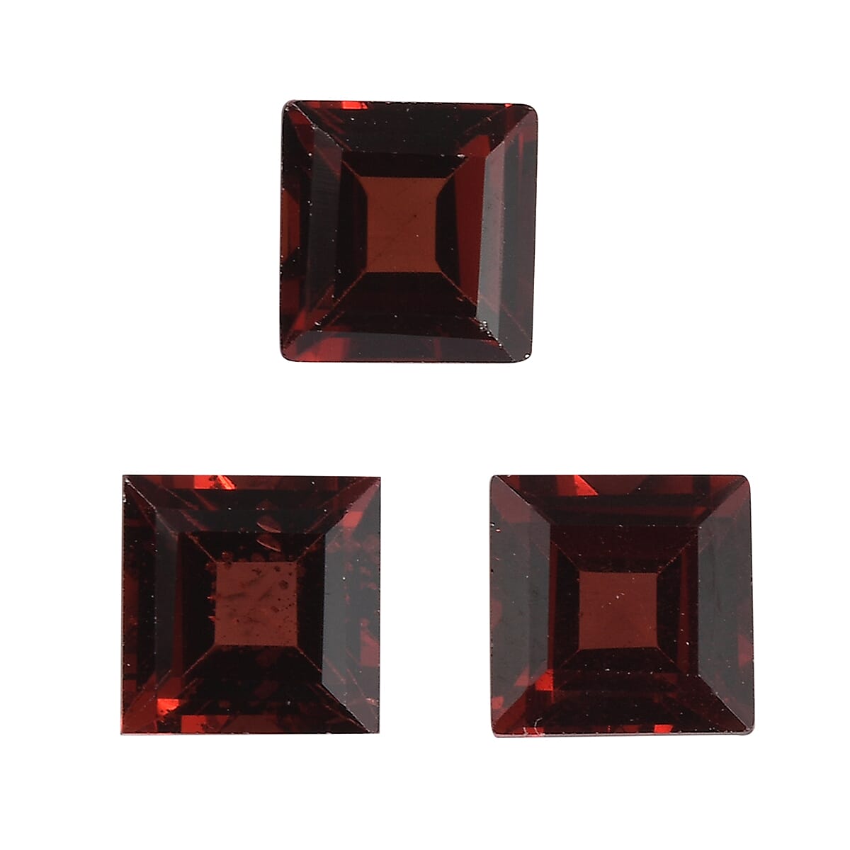 Set of 3 Red Garnet Loose Gemstones in Square Shape (5.0mm) 7763420 0