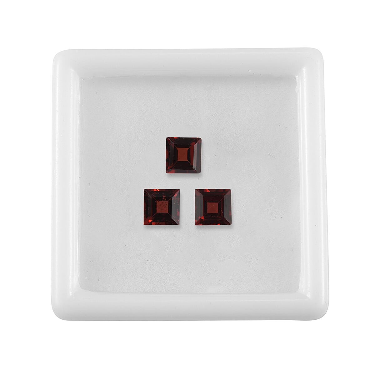 Set of 3 Red Garnet Loose Gemstones in Square Shape (5.0mm) 7763420 3