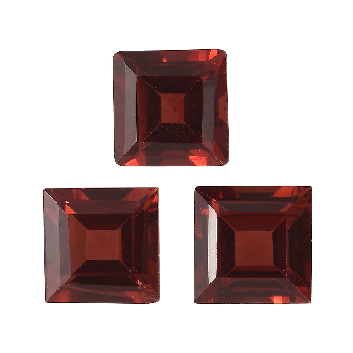 Set of 3 Red Garnet Loose Gemstones in Square Shape 2.28 Ct. (5 mm) 8068600 0