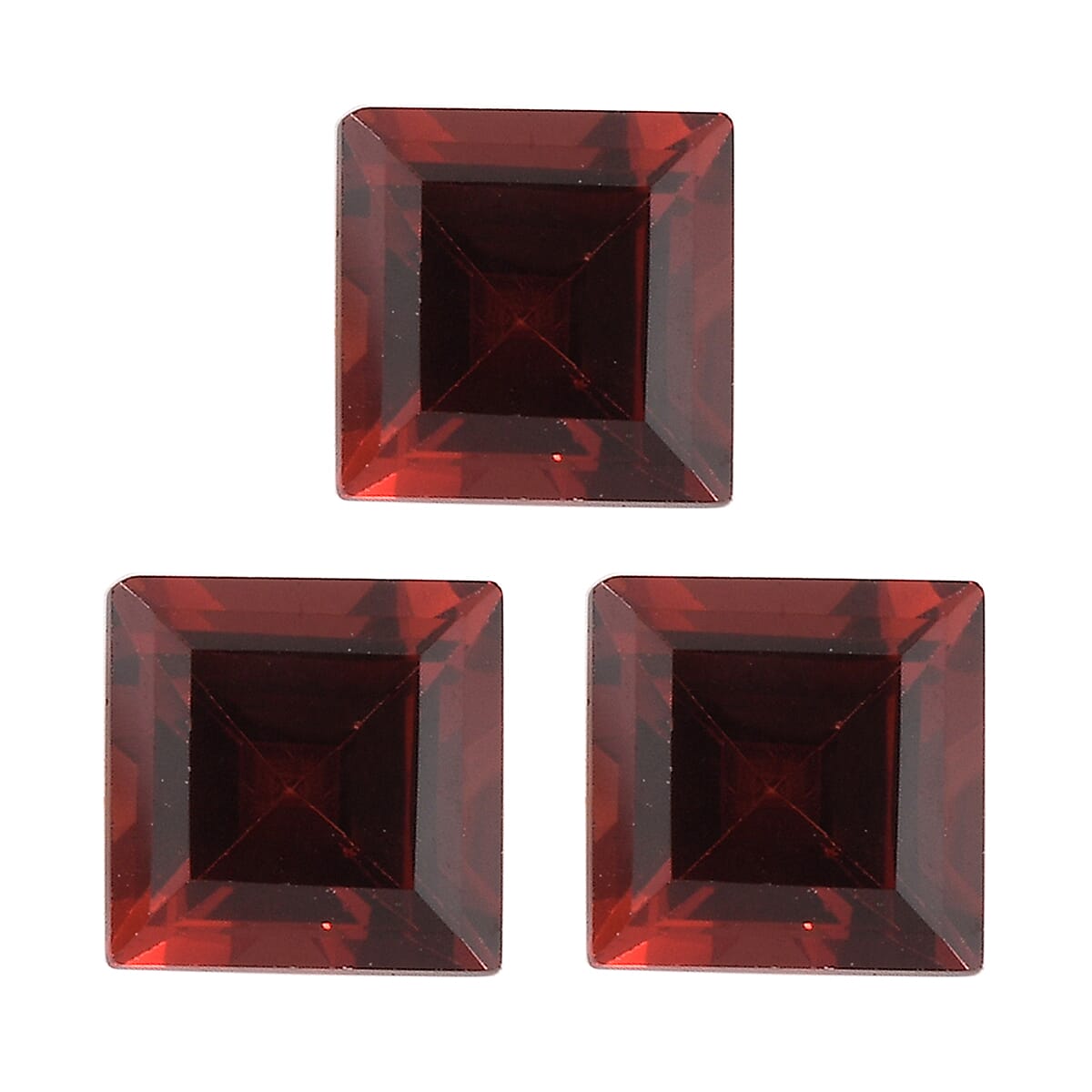 Set of 3 Red Garnet Loose Gemstones in Square Shape 2 Ct. (5 mm) 8068601 0