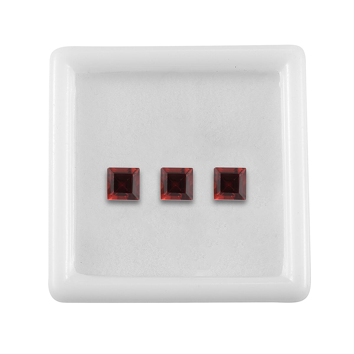 Set of 3 Red Garnet Loose Gemstones in Square Shape 2 Ct. (5 mm) 8068601 3