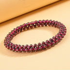 Mozambique Garnet Stretchable Beads Bracelet (Size 6- 6.5) 68.00 Ct.