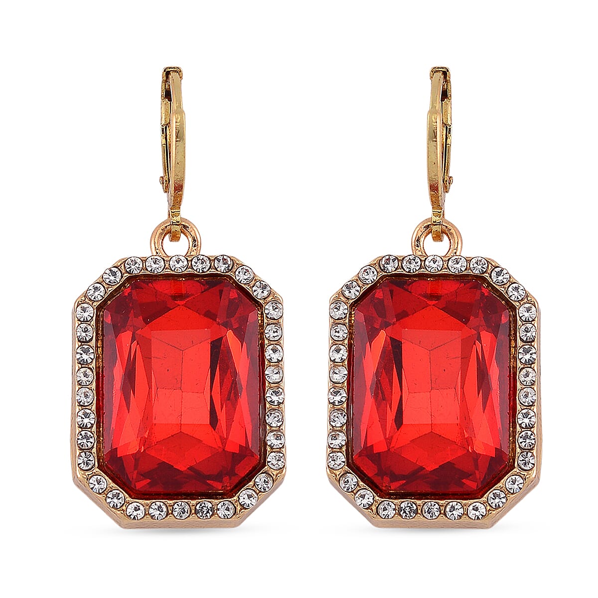 Red Crystal and White Crystal Earring with Hoop 7718034 0