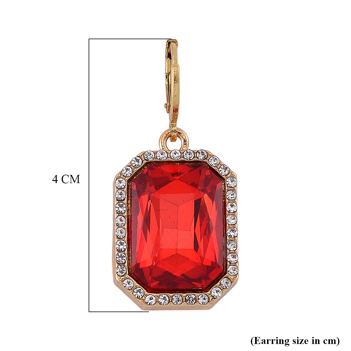 Red Crystal and White Crystal Earring with Hoop 7718034 6