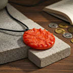 Enhanced Red Jade Carved Dragon Necklace with Cotton Thread (Size - 30 Adjustable) 250.00 Ct.