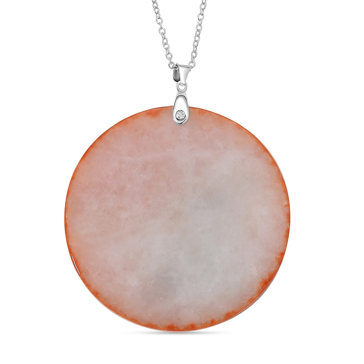 Phoenix Carving Red Jade Pendant with Chain (Size 20) in Rhodium Overlay Sterling Silver 140.00 Ct. 4394749 4