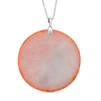 Phoenix Carving Red Jade Pendant with Chain (Size 20) in Rhodium Overlay Sterling Silver 140.00 Ct.
