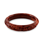 Red Jade Carved Phoenix  Bangle (Size - 8) 260.85 Ct.