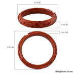 First Time Ever- Koi Carved Burmese Red Jade Bangle (Size 7.5) 300.00 Ct.