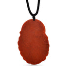 Enhanced Red Jade Carved Phoenix Necklace with Cotton Thread (Size - 28 Adjustable) 100.00 Ct.