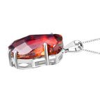 Closeout Deal - Red Magma Swarovski Crystal Pendant with Chain (Size 20) in Platinum Overlay 29.82 Ct.