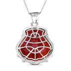 Closeout Deal - Red Magma Swarovski Crystal Pendant with Chain (Size 20) in Platinum Overlay 29.82 Ct.