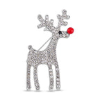 Red Resin & White Crystal Brooch