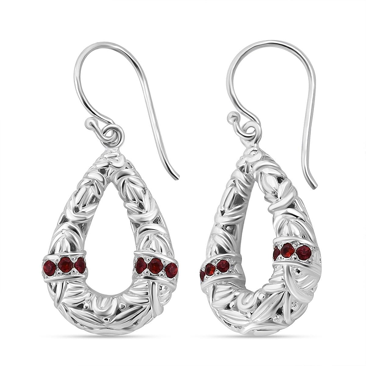 Red Sapphire Earrings in Sterling Silver, Silver Wt. 7.00 Gms. 7390452 4