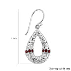 Red Sapphire Earrings in Sterling Silver, Silver Wt. 7.00 Gms.