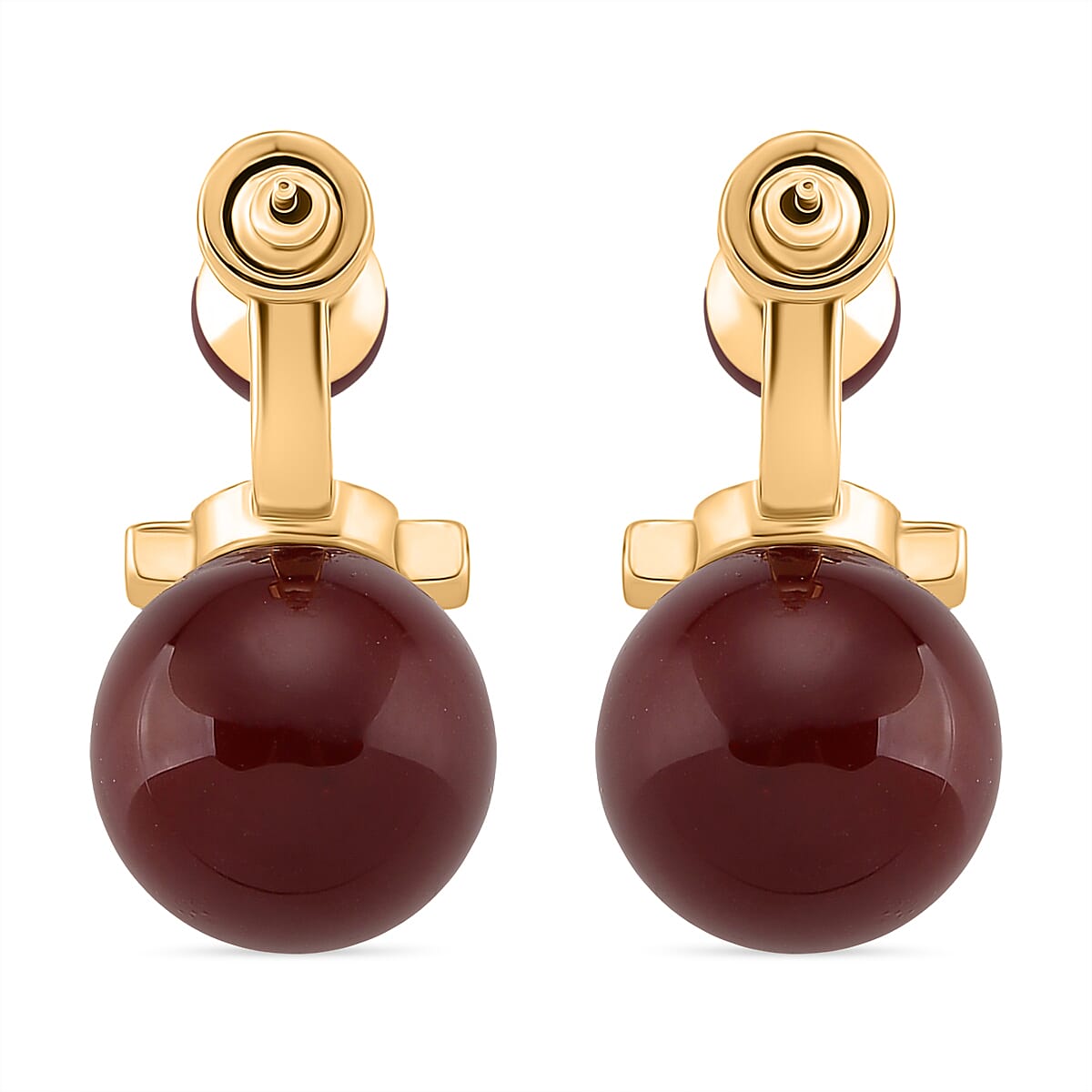Sleeping Beauty Red colour Shell Pearl Beads Earring in Gold Tone 30.00 Ct. 8235546 5
