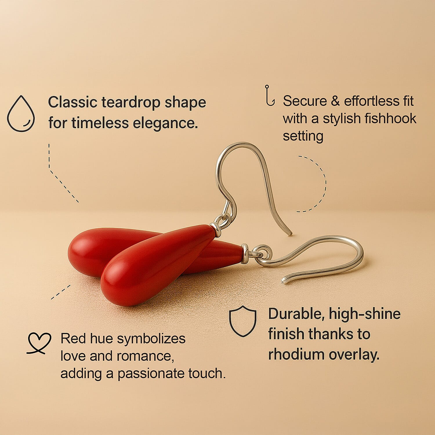 Red Shell Pearl Drop Earrings in Rhodium Overlay Sterling Silver 30.000  Ct. 7791998 2