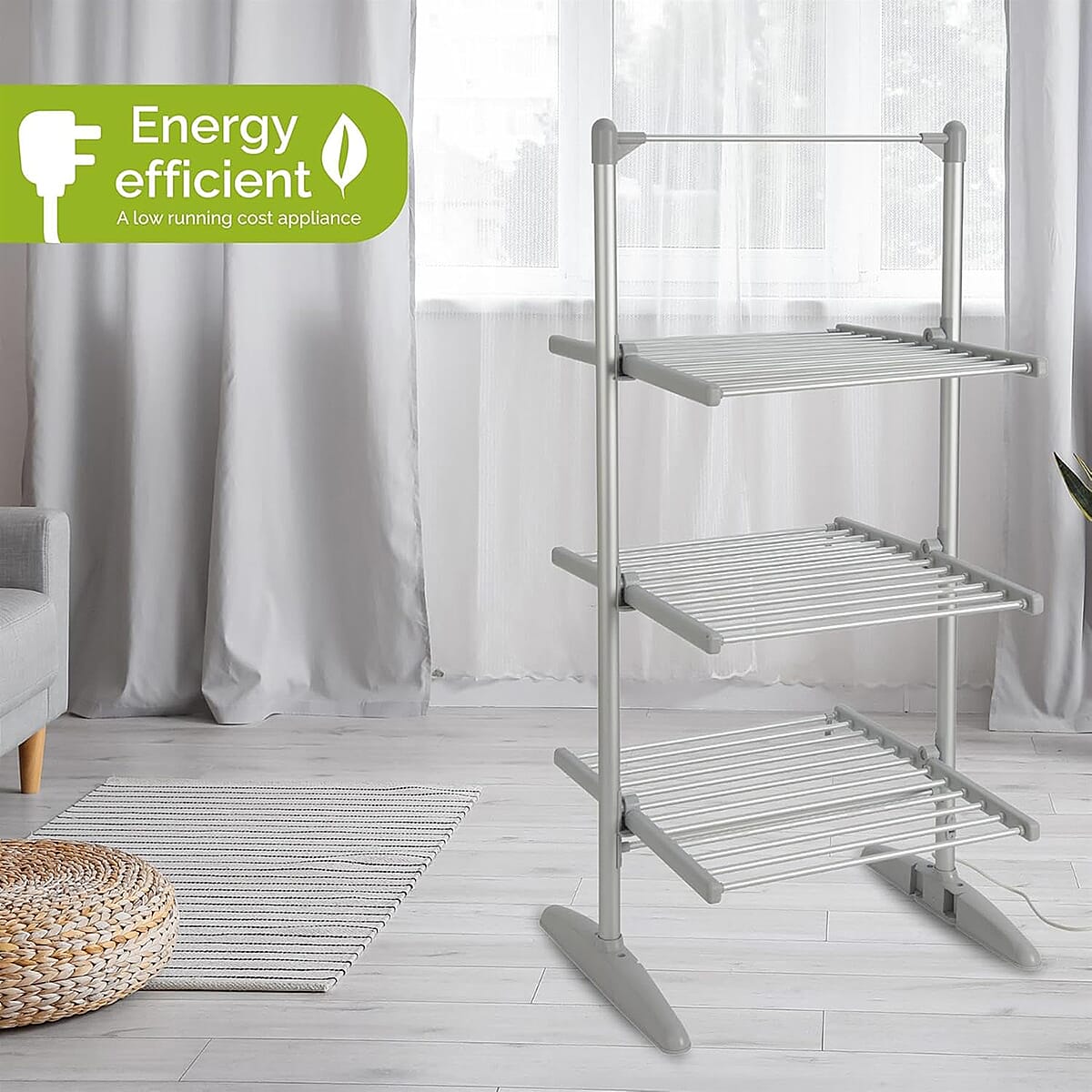 Rediffusion Heated 3 Tier Clothes Airer (Power 300W) - White 8044441 1