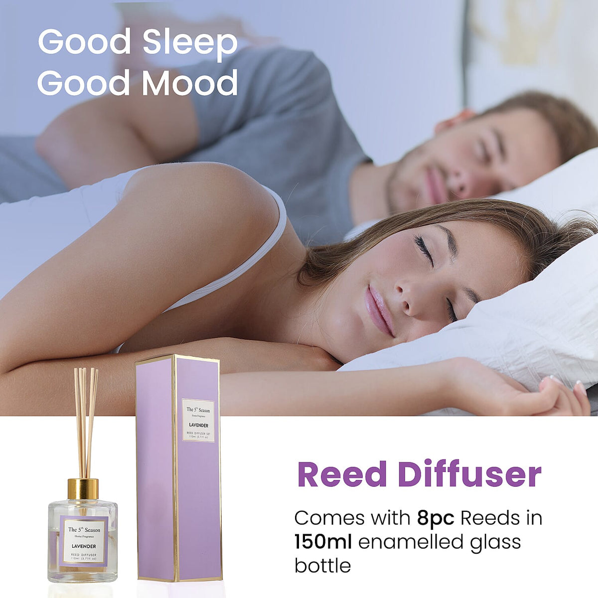 Reed Diffuser Gift Set with Natural Reeds (110ml) - Lavender 7278638 2