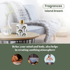 Reed Diffuser in Enamelled Glass Bottle with Gold Cap (Size 24x6x6 cm) - 150ml - Island Dream