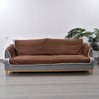 Refresh Your Sofa Reversible Suede-Sherpa Sofa Cover with 6 Pockets 3 Seater (Size 323x213 Cm) - Brown - Light Brown