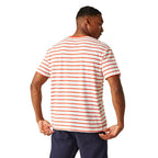 REGATTA 100% Cotton Shorebay II TShirt (Size XXL) - Rusty Orange & White