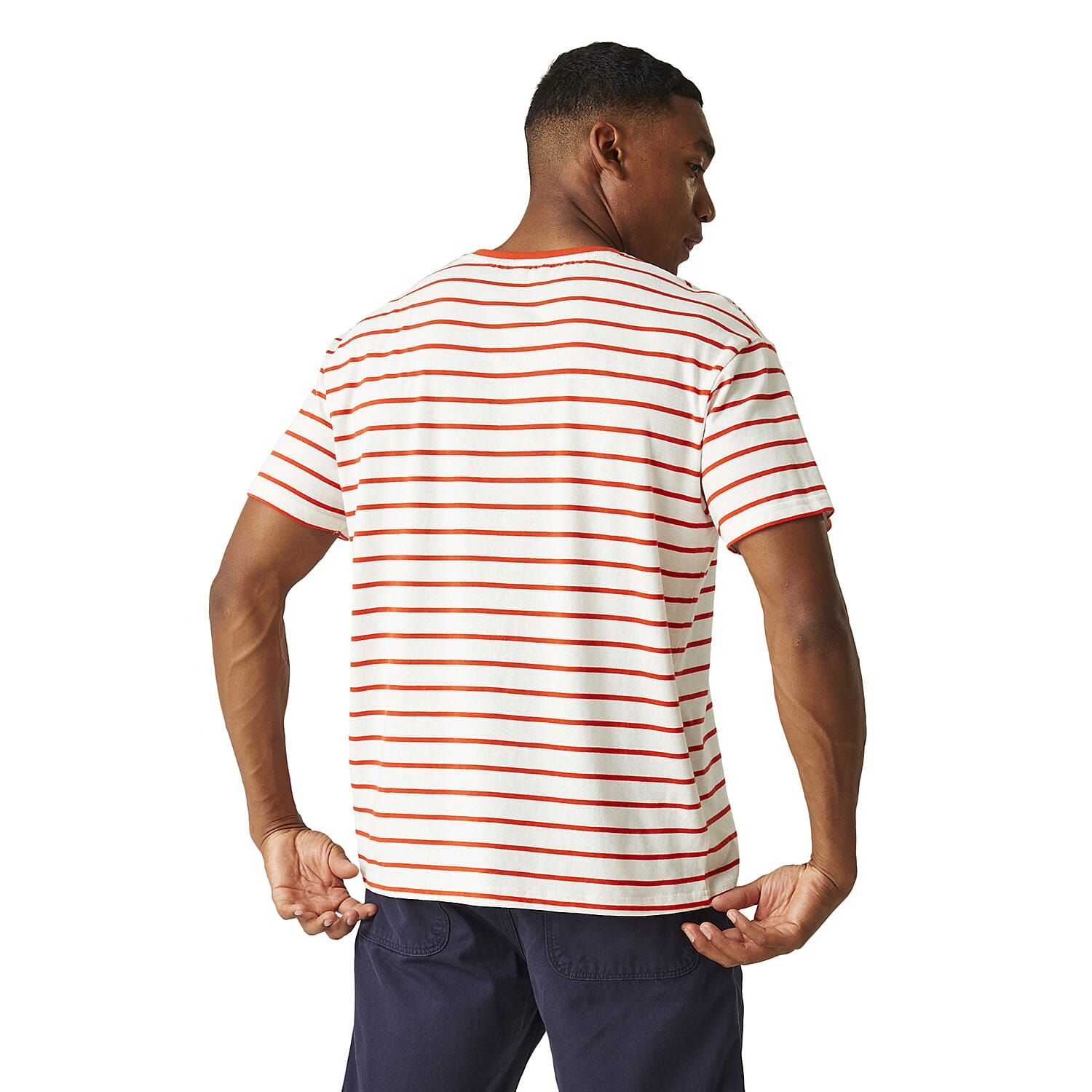 REGATTA 100% Cotton Shorebay II TShirt (Size 4XL) - Rusty Orange &amp; White 7773067 2