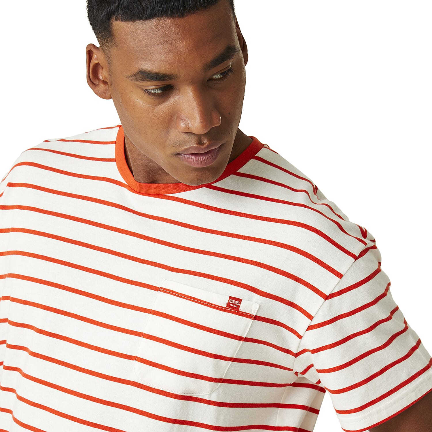 REGATTA 100% Cotton Shorebay II TShirt (Size 4XL) - Rusty Orange &amp; White 7773067 3